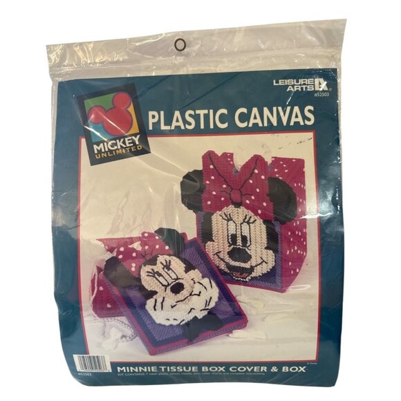 NEW 52503 Leisure Arts Mickey Unlimted Plastic Canvas Minnie Tissue box cover - Picture 1 of 2
